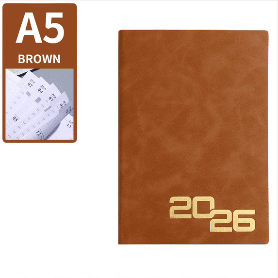 2026 Daily Planner Diary with Weekly & Monthly Layouts, Goal Setting, Thick Ink-Resistant Paper, Ribbon Markers, Elastic Closure & Pocket for Work and School