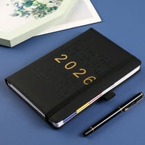 2026 Daily Planner Hardcover, 12-Month Hourly Schedule Organizer with Bookmark from Jan 2026 to Dec 2026, Personal Notebook(Black)