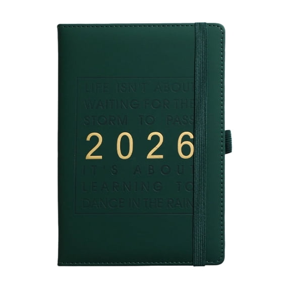 2026 Daily Planner Management Notebook with Hourly Schedule, 12-Month Timetable Organizer, Elegant Leather Cover, Giftable, Fully Functional Record Book