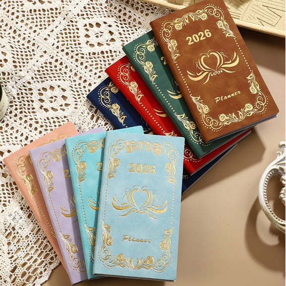 2026 Daily Planner Portable Notebook | Undated Weekly Journal, Lined Pages, High-Grade Wood Pulp, 6.8"x3.7" | Multiple Colors, Lightweight, Durable Organizer for Office, Home, Travel