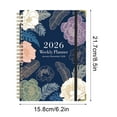 thumbnail image 1 of 2026 Daily Planner, Spiral Notebook with Tabs, Flowers Pattern Cover, Daily & Monthly & Weekly Appointment Book, School & Office Schedule (A), 1 of 6