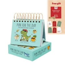2026 Daily Pun Calendar, 365 Days of Witty Jokes & Cute Illustrations, Motivational Tear-Off Desk Calendar with Stand, Office Decor & Stress Relief Gift for Coworkers (Blue/Green)