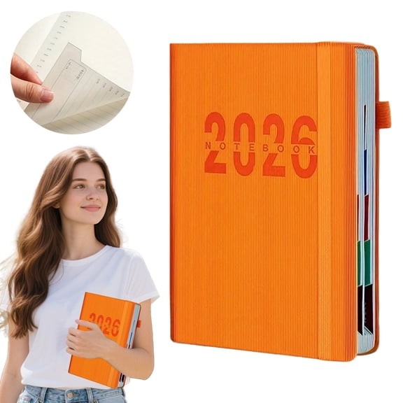 2026 Dated Daily Planner – One Page Per Day with Priority Task List, Minimalist Time Management Organizer for Work, Home & Study – Brown Cover