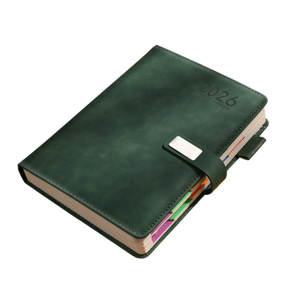 2026 Day Planner with 400 Pages Dated Button Closure PU Leather Academic Journal Notebook for Daily Scheduling