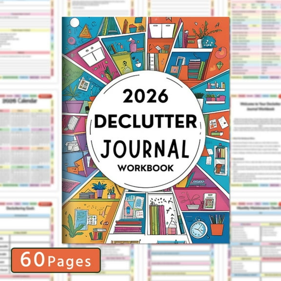 2026 Declutter Journal Workbook For Home Organization & Life Planning, Daily Task Tracking Goal Management & Personal Decluttering Journaling, Planner Notebook For Decluttering
