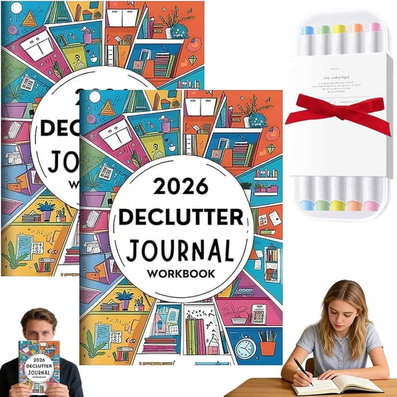 2026 Declutter Journal Workbook | Transform Your Home in 52 Weeks, 60 Page Guided Organization Planner, Prompts, Checklists, and Reflection Tools for Home & Life (2book,5 Pen)
