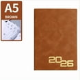 thumbnail image 1 of 2026 Deluxe Daily Planner, 365 Days Agenda with Weekly & Monthly Layouts, Hardcover 152 Sheets Notebook with Ribbon Markers for Time Management , Work, Goal Setting(Brown), 1 of 2