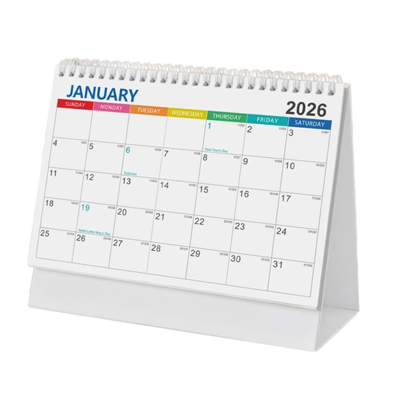 2026 Desk Calendar 12 Month Referance runs Jan to Dec Twin-Coil Binding For Notes Memo Plans Appointment Organization