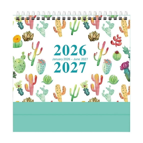 2026 Desk Calendar, 18 Month Desk Calendar, 365 Day Countdown Monthly Planner with Holiday Notes, Multicolor Paper Material, Compact 7.87x5.91x3.14 Inch Desktop Calendar with Magnetic Base