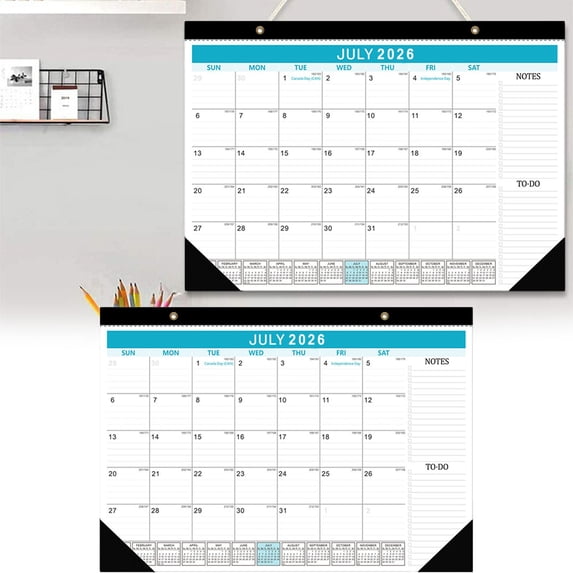 2026 Desk Calendar – 18-Month Large Monthly Planner, 17” x 12”, Coil-Bound, To-Do List & Notes, Best Desk & Wall Calendar for Planning and Organizing, D