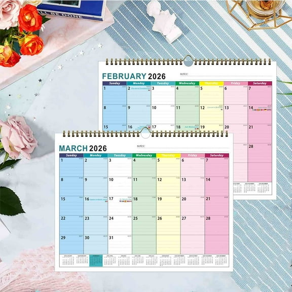 2026 Desk Calendar 2026-2027 Wall Calendar Fridge Calendar 18 Month Calendar January 2026 - June 2027 Desktop Calendar Planner With Twin Binding Hanging Hook Ideal for Teacher Office Home