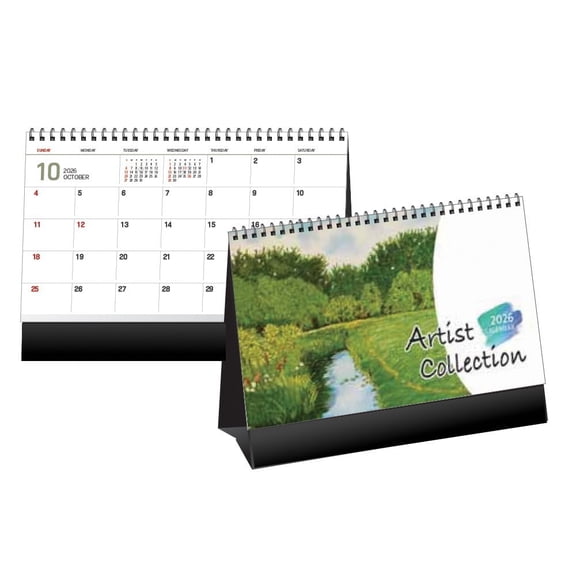 2026 Desk Calendar Artist Collection, Standing Flip Desk Calendar, Wire-O Bound, Thick Paper, 14 Sheets, 9.8"x7.1"