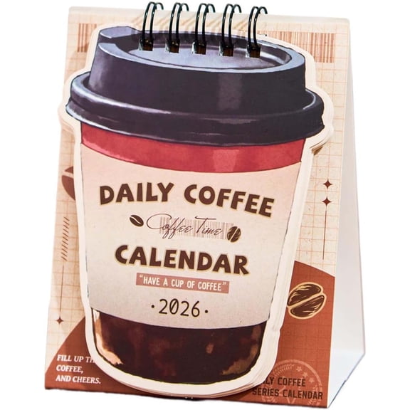 2026 Desk Calendar Coffee Theme Planner with Daily Tips, Office Desk Organizer Pad for Home Classroom Fridge Refrigerator, Academic Planning Calendar for Men Women