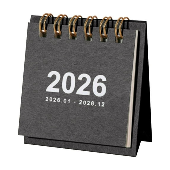 2026 Desk Calendar,Mini Desk Calendar,Small Desktop Calendar Flip,Jan 2026 to Dec 2026,Standing Table Calendar for Home School Work Office,Twin Wire Binding,2.55''x1.37''x2.95''(Black)