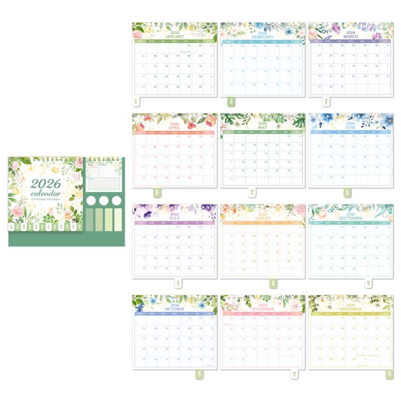 2026 Desk Calendar Multifunctional Organizer With Stickers Labels Pen Holder Monthly Schedule Planner For Home Office School