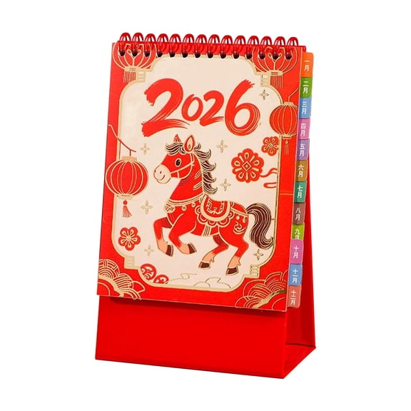 2026 Desk Calendar Office Desktop Planner with Holidays & Solar Terms, Thickened Pages, Stable Stand & Pen Slot, Ideal for Workspaces & Gift Giving