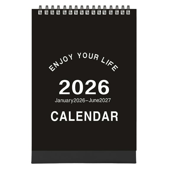 2026 Desk Calendar – Sustainable Recycled Paper Monthly Planner, Modern Minimalist Design Organizer for Home Office, Kitchen, Living Room & School, Black, Desk Calendar