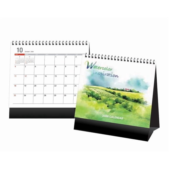 2026 Desk Calendar, Water Inspiration, Standing Flip Desk Calendar, Wire-O Bound, Thick Paper, 14 Sheets, 8"x7.9"