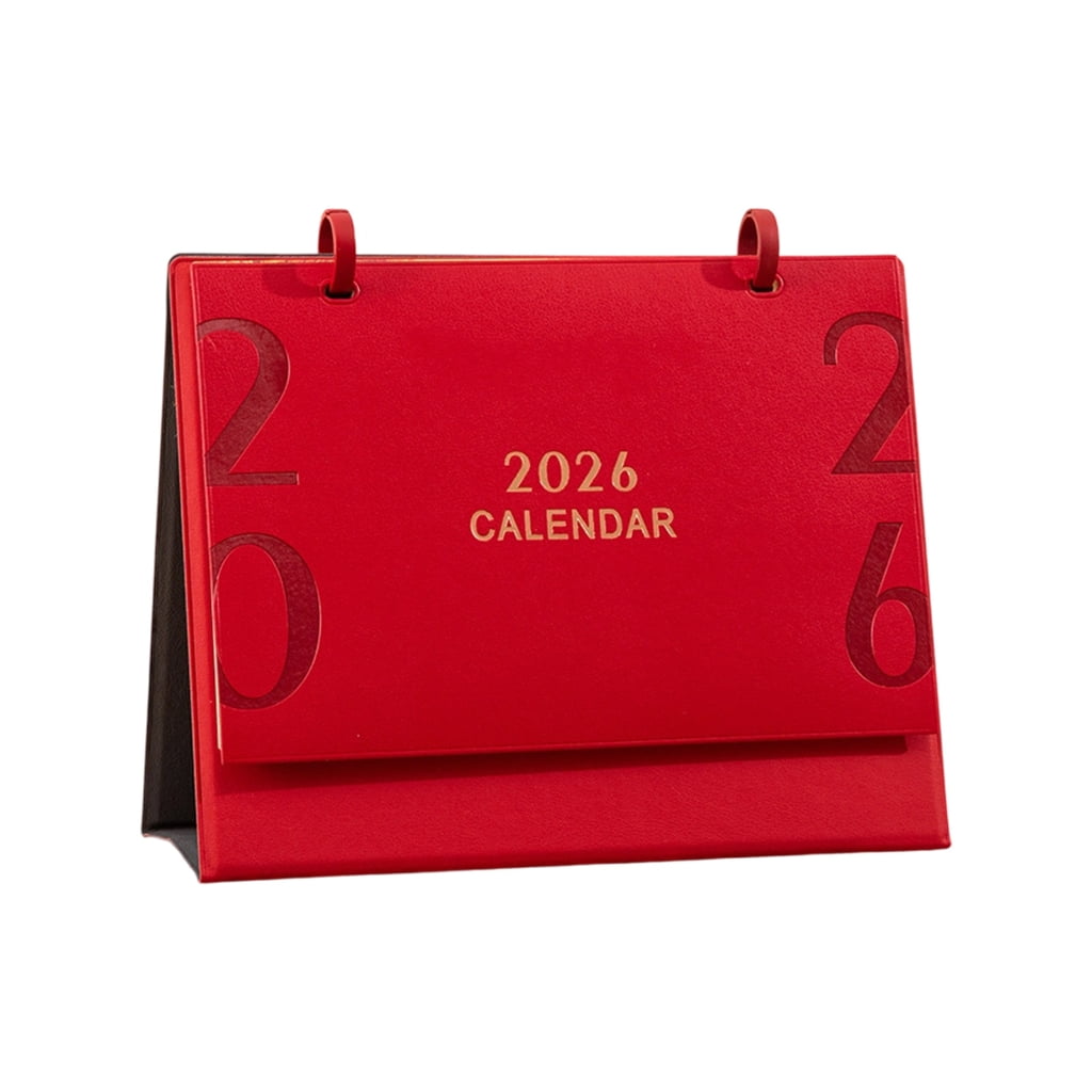 2026 Desk Calendar with Leather Stand 12 Month from Jan to Dec For Home Office