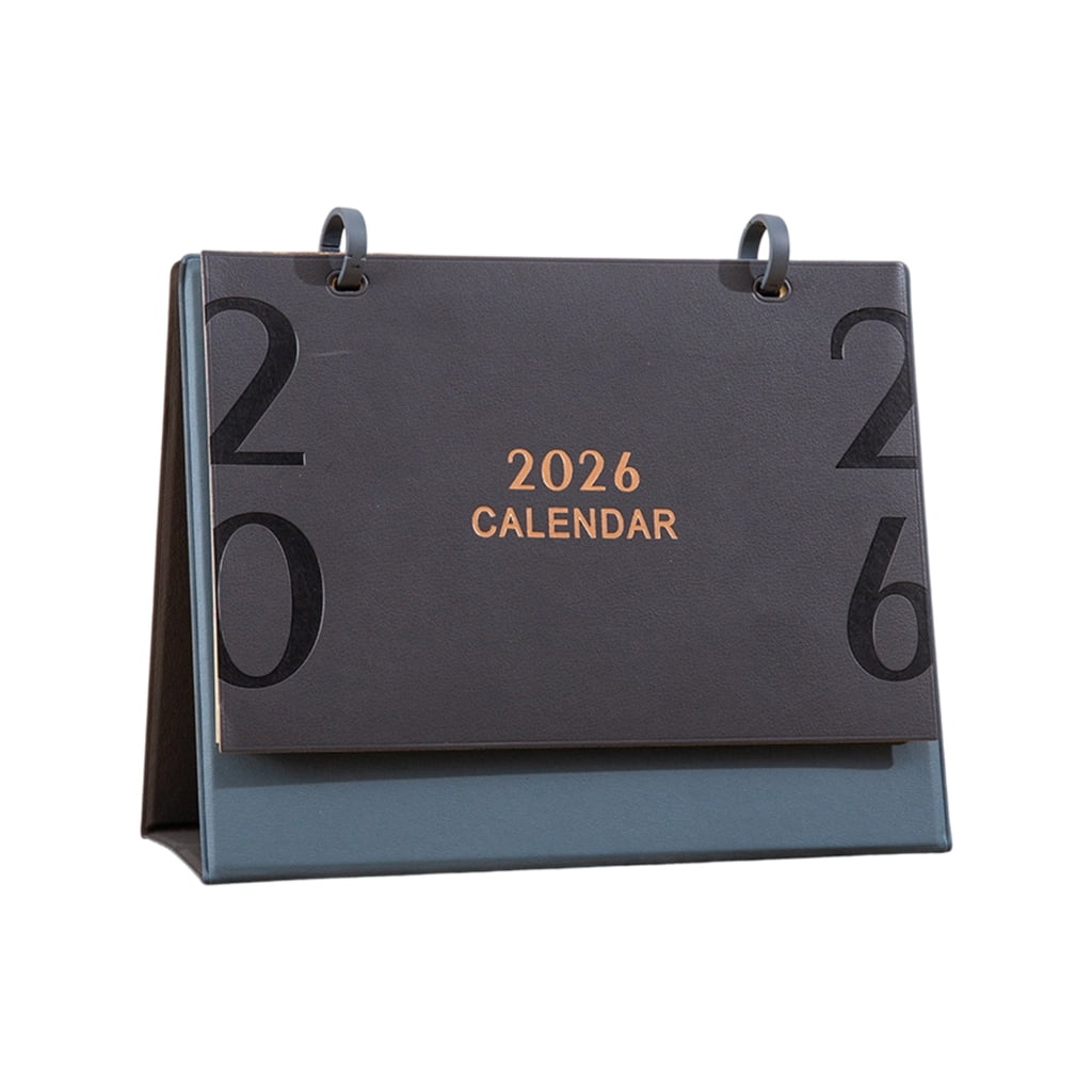 2026 Desk Calendar with Leather Stand 12 Month from Jan to Dec For Home Office