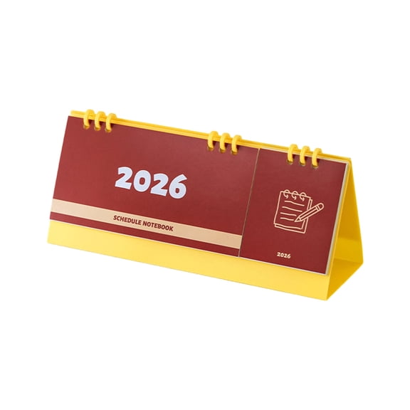 2026 Desk Calendar with Writing Notepads Plastic Binding Comb Office Tabletop Monthly Calendar Daily Planner 23x7.3x10cm