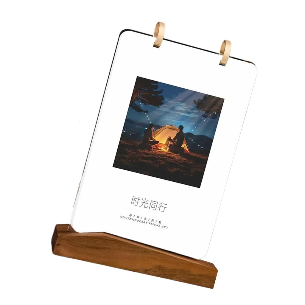 2026 Desk Monthly Calendar Chinese New Year Calendar with Wooden Stand For Desk Decoration and Indoor Interiors