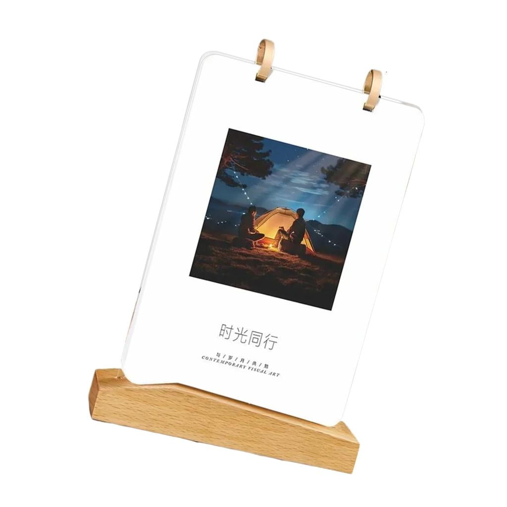 2026 Desk Monthly Calendar Chinese New Year Calendar with Wooden Stand For Desk Decoration and Indoor Interiors