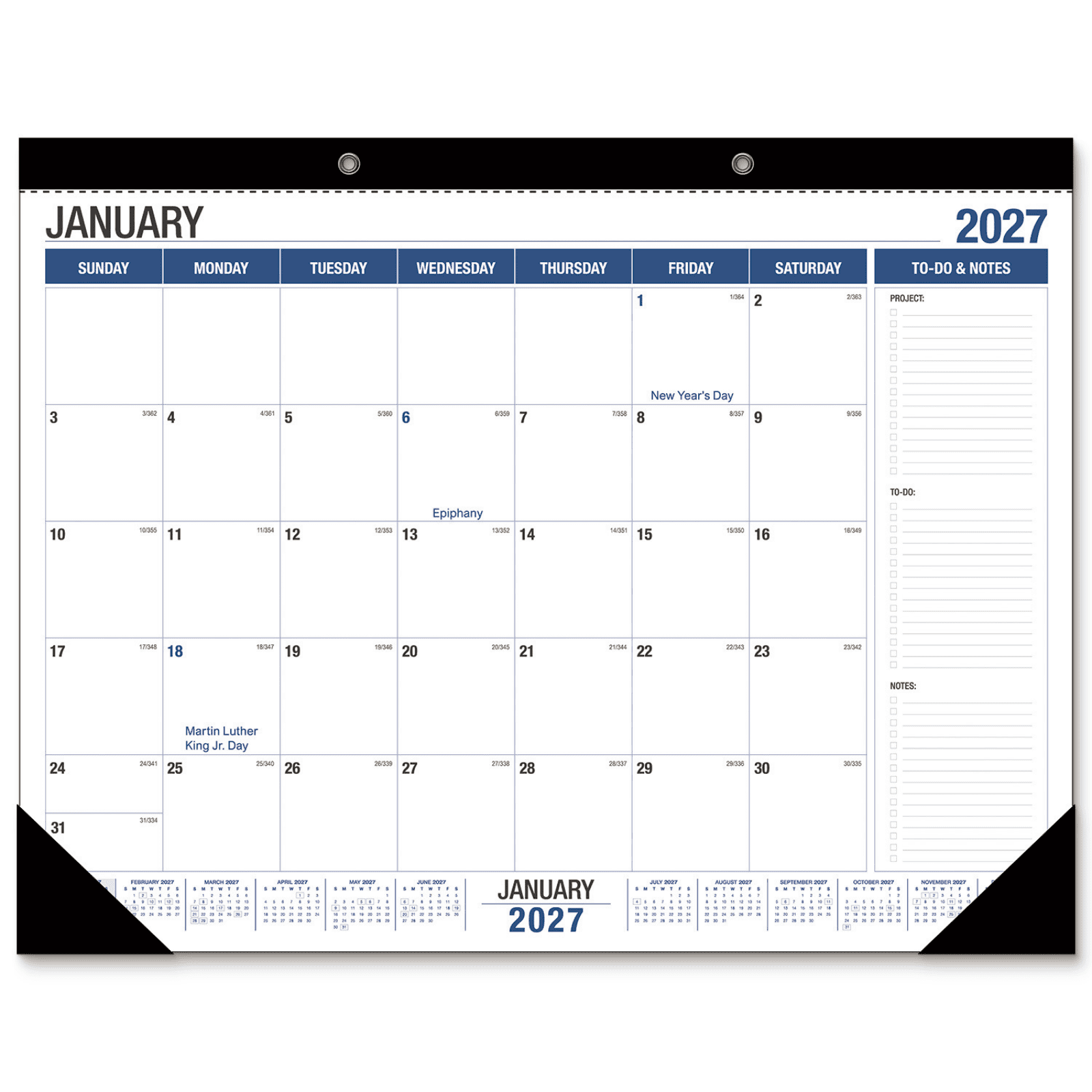 2026 Desk Wall Calendar, Large Monthly Watercolor Planner with Holidays Notes for Home Office Classroom Use, Thick Ink-Proof Paper Easy to Hang and Organize Appointments and Schedules