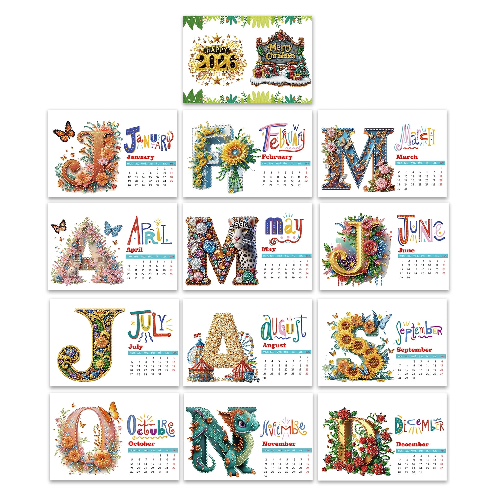 2026 Desktop Calendar Desk Calendar Painting Calendar Standing Calendar for Home Office