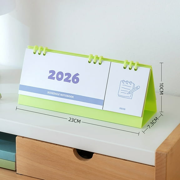 2026 Desktop Calendar & Schedule Notebook 2-in-1 5 Color Options Minimalist Design, Spiral-Bound Standing Desk Calendar 2026 for Daily Planning Home Office 9x4"