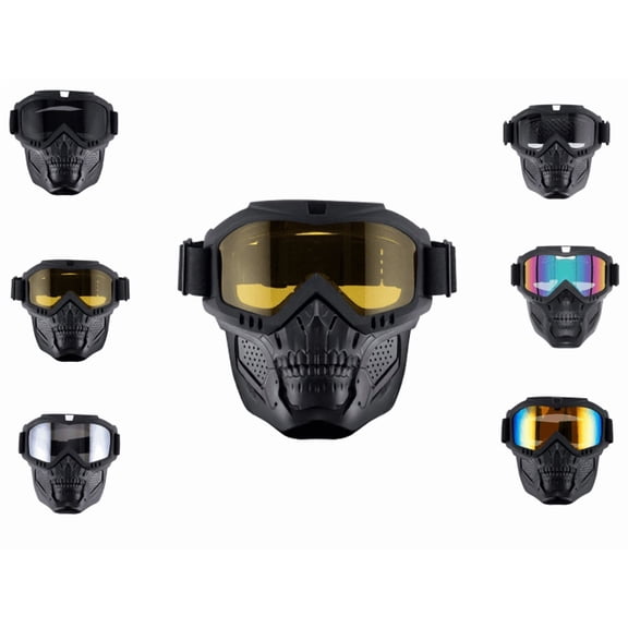 2026 Detachable Full Face Goggle Mask, Anti-Fog Impact Resistant Protective Face Shield, Dustproof Weed Eater Mask for Yard Work, Riding & Welding A-Yellow