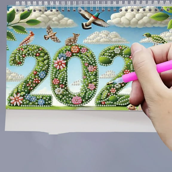 2026 Diamond Painting Wall Calendar, Artistic Music Themed Design with Record Breaking Legendary Photos From January To December, Diy Diamond Embroidery for Creative Home Decor