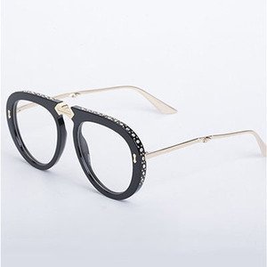 2026 Diamond-embellished foldable sunglasses for women, fashionable plain-faced glasses, aviator sunglasses for women