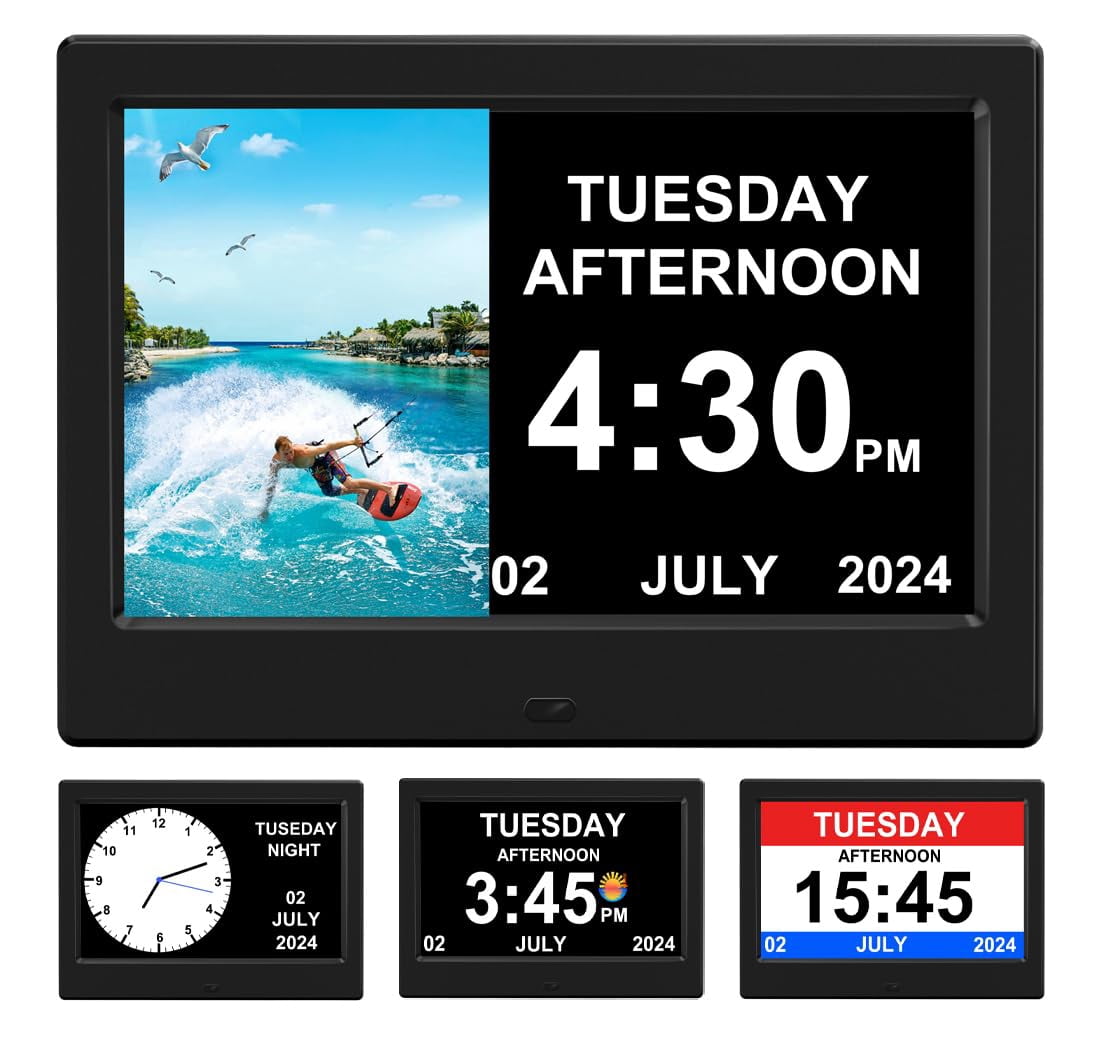 2026 Digital Clock with Dynamic Photo Frame Display Time, Date, Month ...