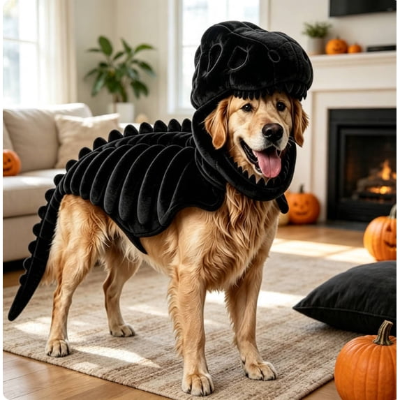 2026 Dino Skeleton Plush, Dinosaur Skeleton Plush Costume for Dogs and Cats