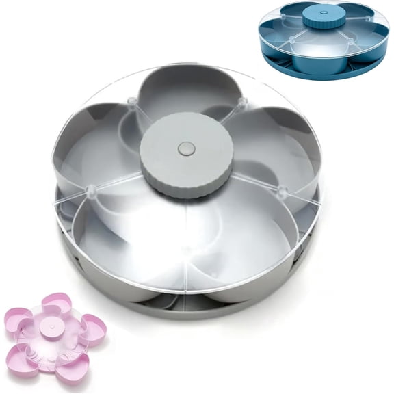 2026 Divided Spin and Snack Serving Tray, Divided Serving Tray That Spins, Multi-Compartment Food Organizer Design, Lazy Susan Serving Platter for Fruit, Nuts, Candy