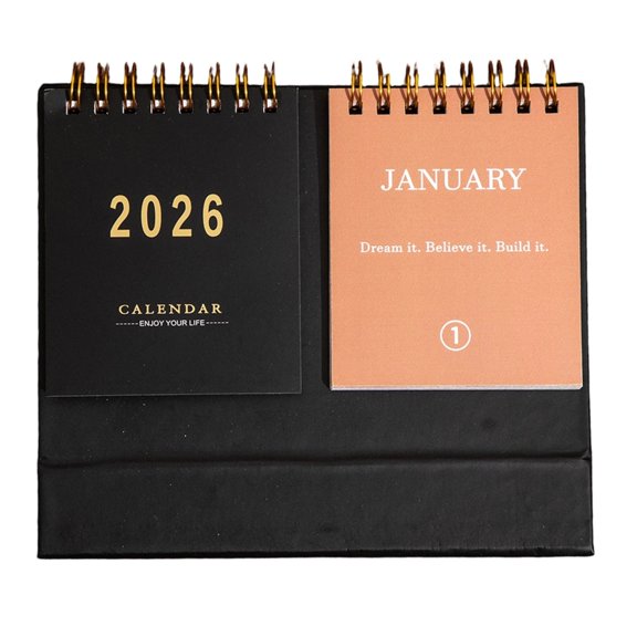 2026 Double Row Desk Calendar with Inspirational Quotes Elegant Design Calendar