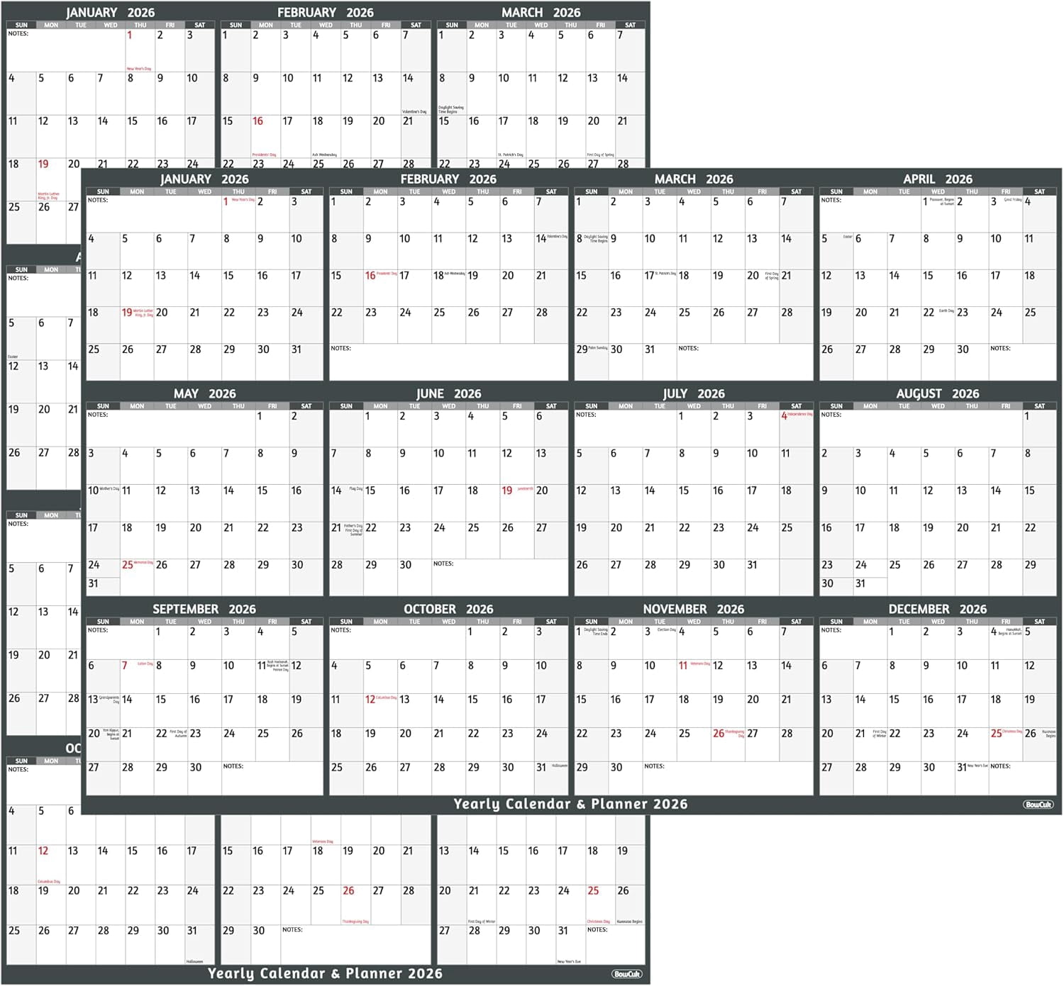 2026 Dry Erase Calendar - Large Yearly Wall calendar 2026, 38.2'' x 25. ...