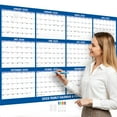 thumbnail image 1 of 2026 Dry Erase Wall Calendar - 32"x48" Laminated Reversible Horizontal & Vertical Poster | 12 Month Full Year One Planner for Office Family (Blue), 1 of 7