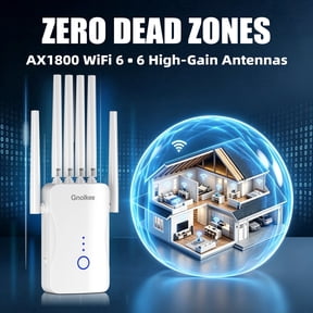 Gnolkee AC1800 Wifi Extender Signal Booster, Dual-Band Internet Booster for Home, Wireless Range Extender Repeater with Ethernet Port,White