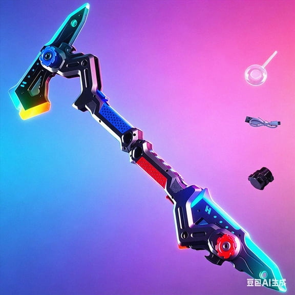 2026 Dual Form Sword Axe Toy, LED Light Up Interstellar Spark Battle Blade with Mist Effect & Hit Sensor Sound, Transforming Toy for Birthday Holiday Gift