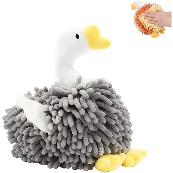 2026 Duck Shaped Hand Towel,Microfiber Chenille Absorbent Duck Towels, Cute Decorative Hanging Towel for Bathroom, Kitchen, Home Decoration (Gray)