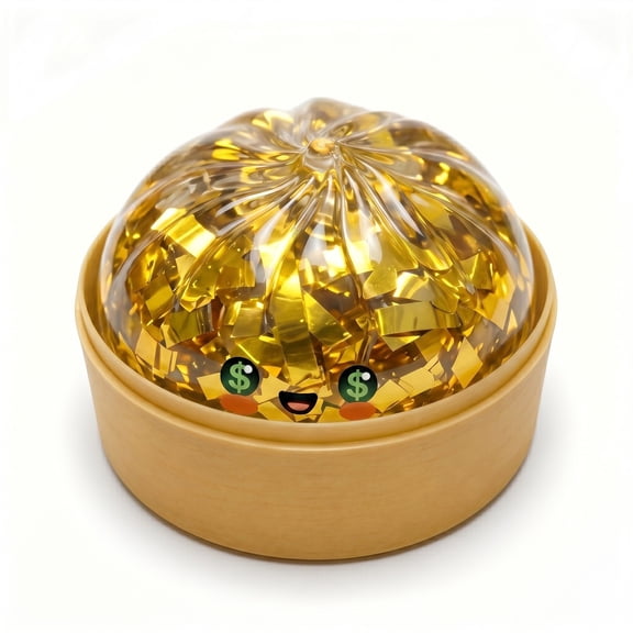 2026 Dumpling golden ticket edition Blind Box - Golden Bun The Original Mystery Dumpling Golden Edition , Golden 1 Pcs Slow-Rising Dumpling Shaped Stress Relief Ball for Adults