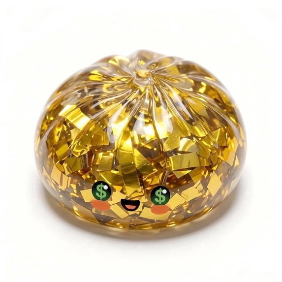 2026 Dumpling golden ticket edition Blind Box - Golden Squishy Bun The Mystery Dumpling Golden Edition , Golden 1 Pcs Slow-Rising Dumpling Shaped Stress Relief Ball for Adults Crazy Dumpling