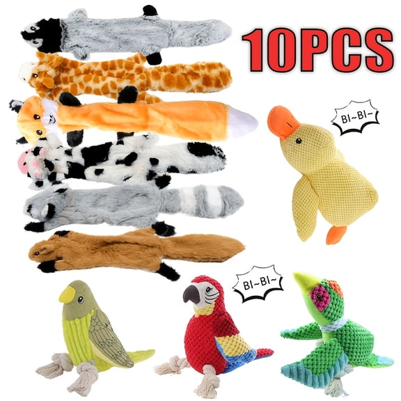 2026 Durable Crinkle Squeaky Dog Toys Gift Set, Stuffless Plush Pet Toys for Small Medium Large Aggressive Chewers, Teething Puppy Toys for Boredom & Mental Stimulation