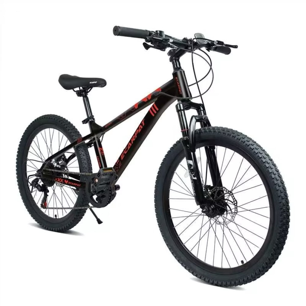 2026 ECARPAT 24 Inch 21 Speed Mountain Bike, Adult Mountain Bicycle with Front Suspension, Dual Disc Brakes, Steel Frame, Non-Slip Tires for Men Women Outdoor Cycling