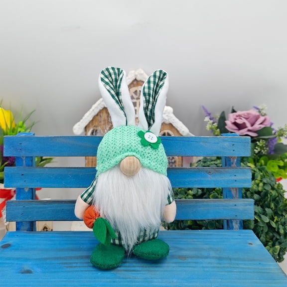 2026 Easter Bunny Plush Doll Holding Egg - Cute Rabbit Stuffed Animal Ornament for Spring Home Decor, Soft Plush Bunny Toy, Durable Easter Party Living Room Bedroom Holiday Decoration, 8*4*2in, A