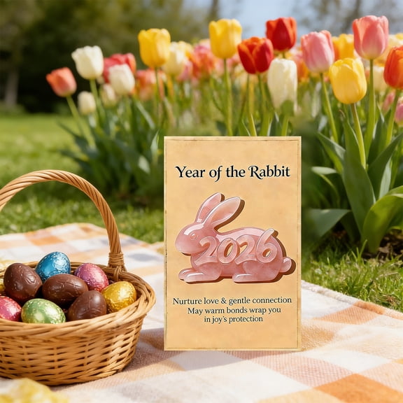 2026 Easter Bunny Pocket Card Gift, Paper Greeting Card with Space for Notes, Ideal for Special Occasions and Thoughtful Gifts