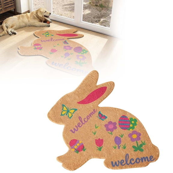 2026 Easter Bunny Shaped Welcome Mat Absorbent Non And Durable Easter Mat Velvet Easter Bunny Shaped Rug 90cm/35.4inch. Large Area Rug Throw Blanket Full Size Carpet Remnant Big Room Rug Large Soft