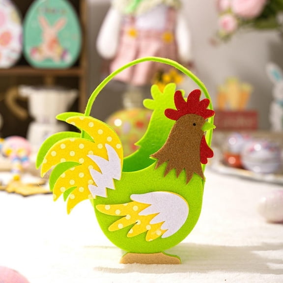 2026 Easter Candy Bag Felt Rooster Tote Bags Funny Colorful Chicken Basket Cock Kids Gifts Packaging Bags Spring Easter Party Decor